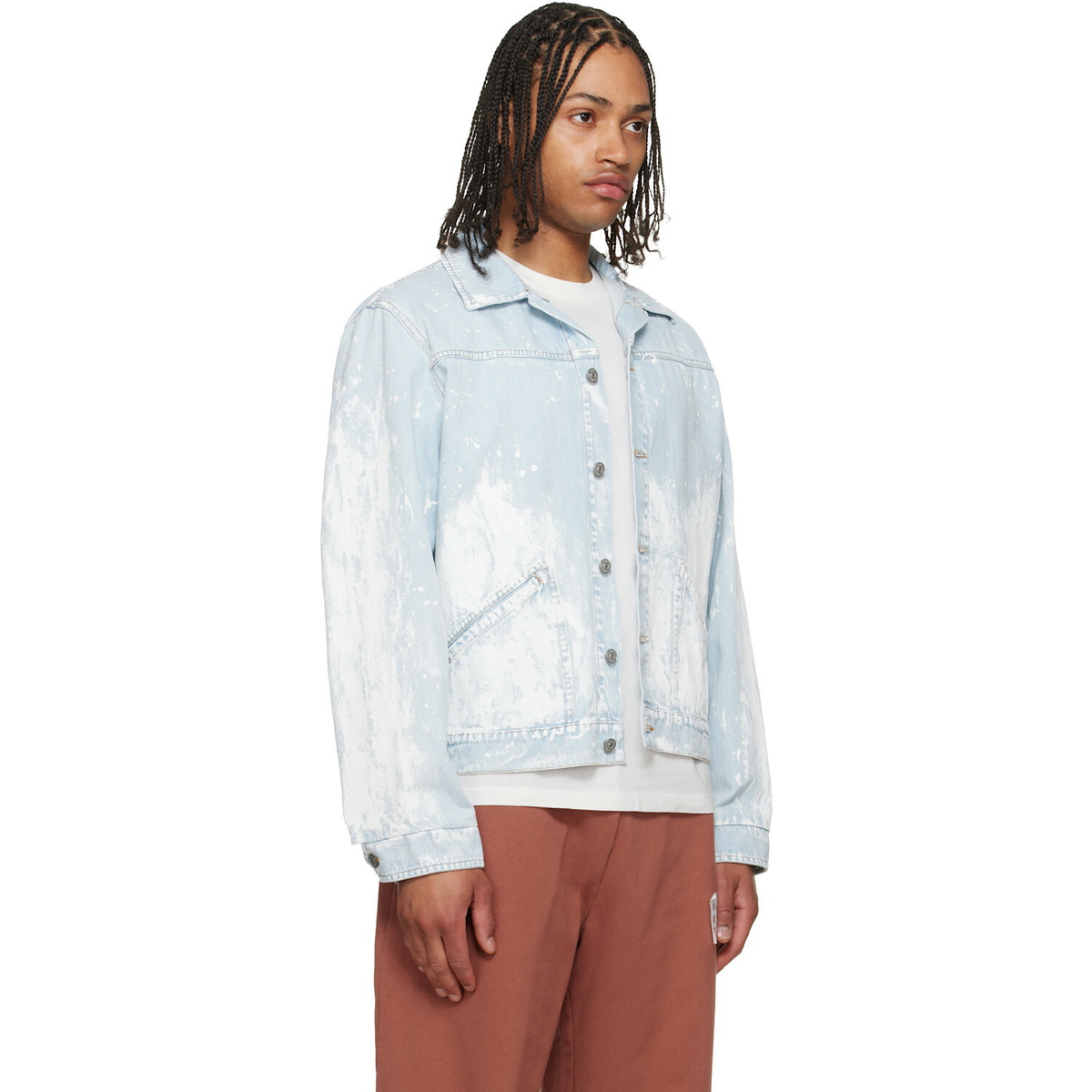 MM6 Maison Margiela Blue Paint Splatter Denim Jacket MM6 Maison
