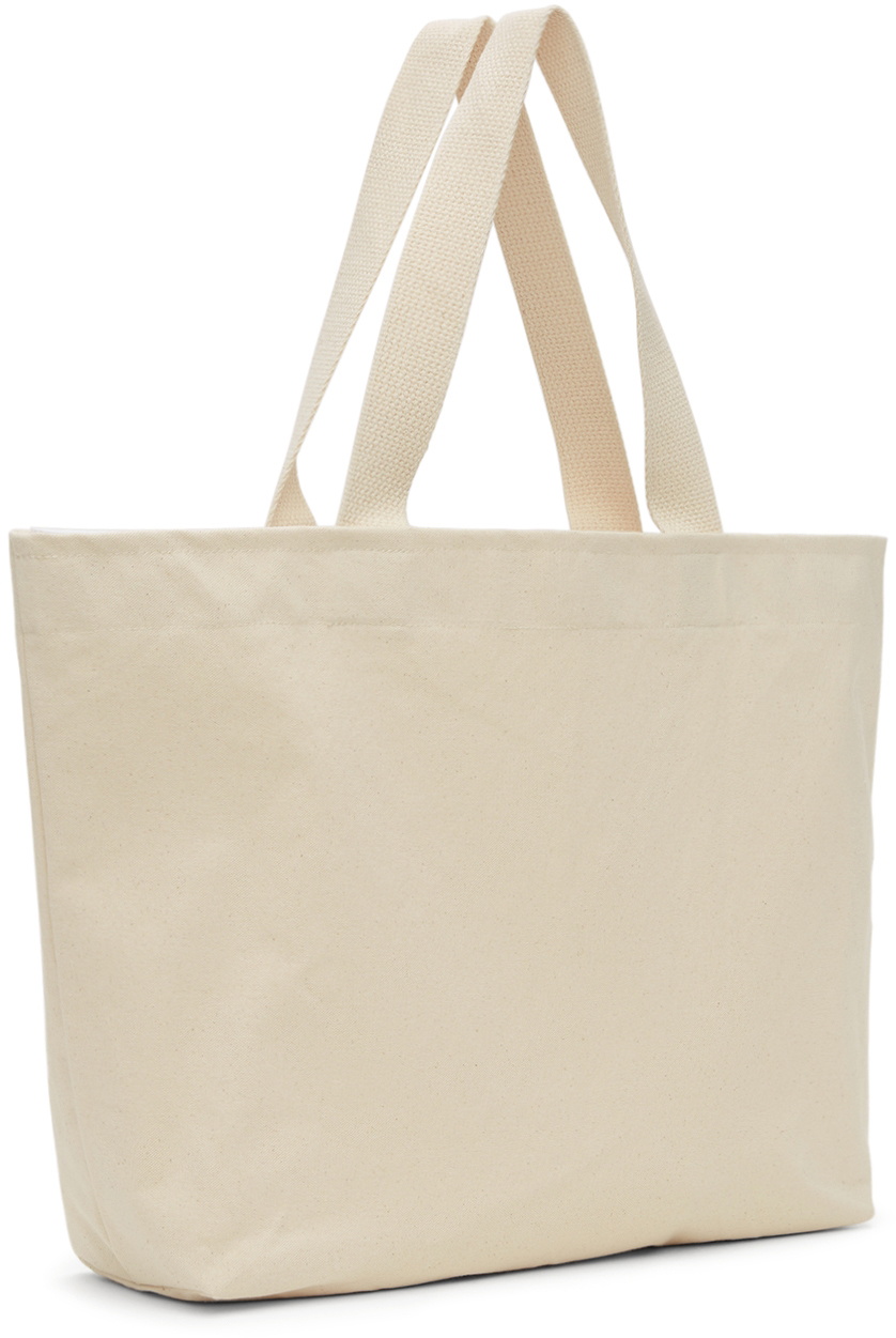 Cowgirl Blue Co SSENSE Exclusive Off-White & Black Canvas Logo Tote
