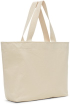 Cowgirl Blue Co SSENSE Exclusive Off-White & Black Canvas Logo Tote