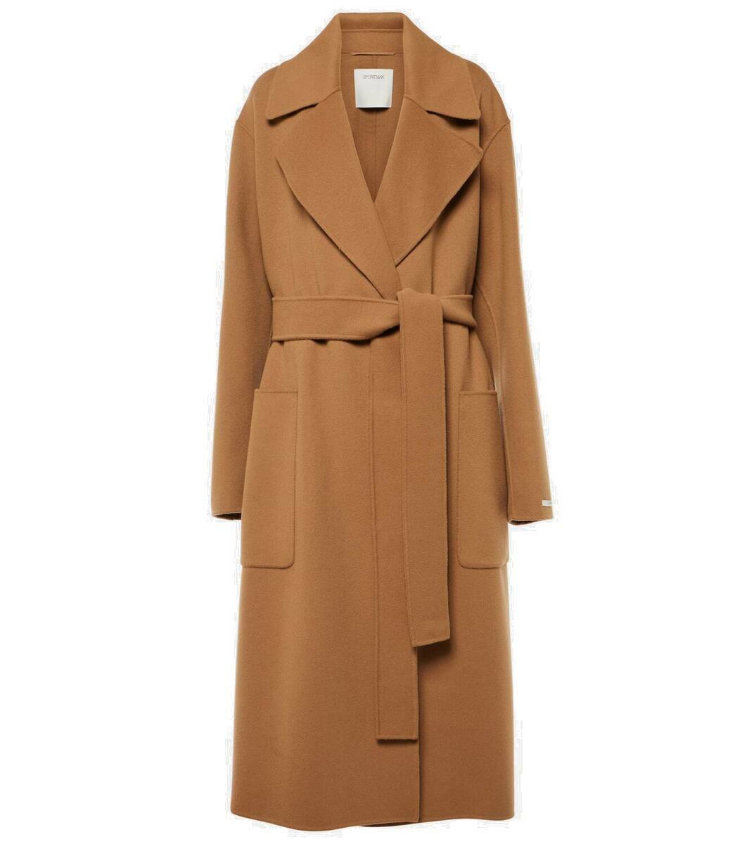 SPORTMAX Veleno Double Breast Belted Wool Coat Sportmax