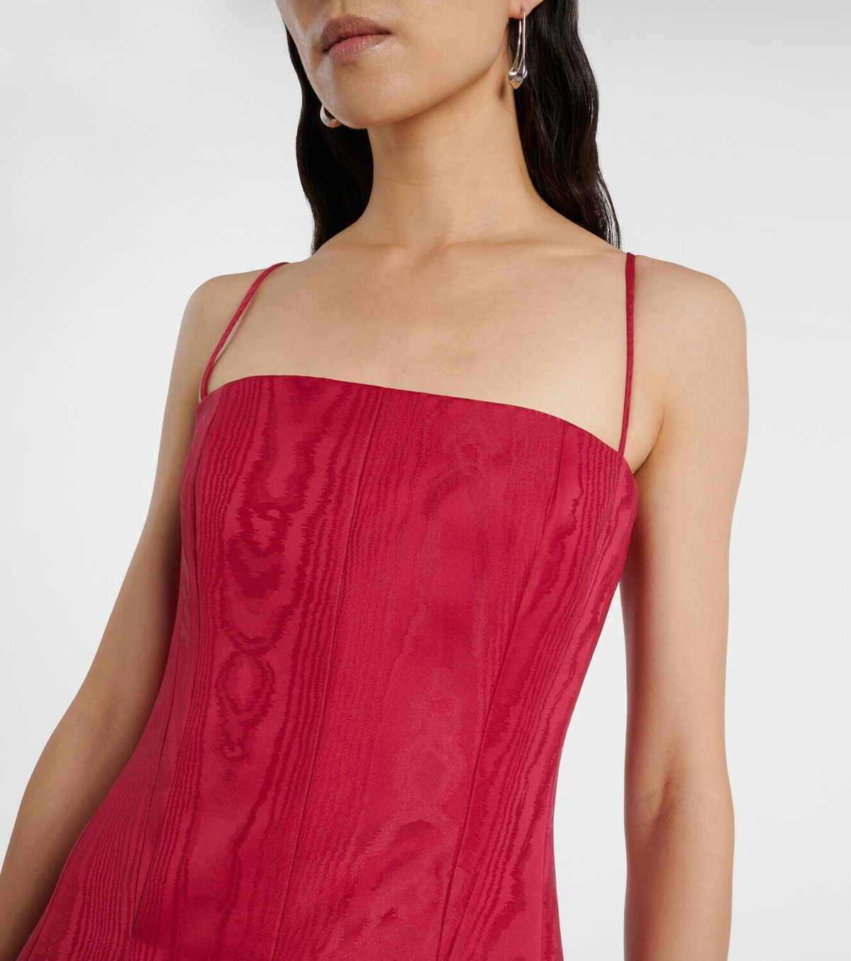 Emilia Wickstead Gracia pleated moiré mikado bustier dress