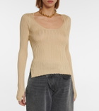 Petar Petrov Teva ribbed-knit silk top