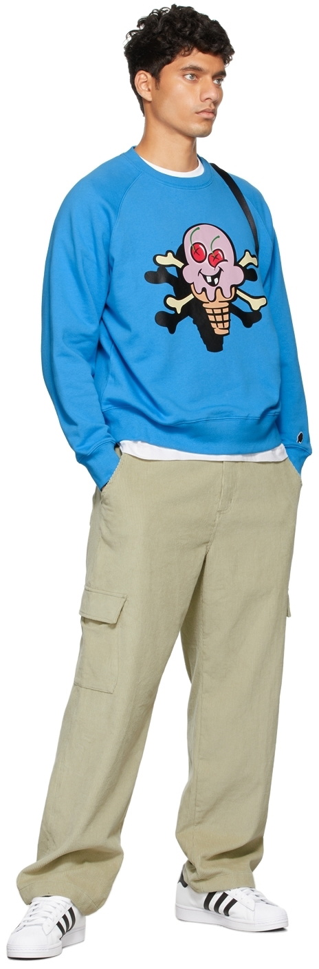 ICECREAM Blue Cones & Bones Crewneck Sweatshirt