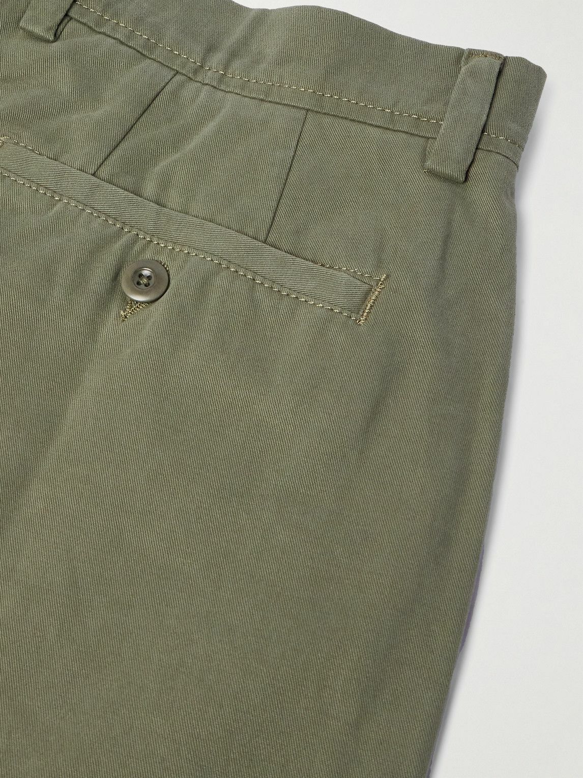 Officine Générale - Straight-Leg Garment-Dyed Cotton-Twill Trousers - Green