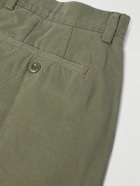 Officine Générale - Straight-Leg Garment-Dyed Cotton-Twill Trousers - Green