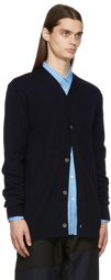 Comme des Garçons Shirt Navy Knit Lambswool Cardigan