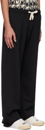 Palm Angels Black Embroidered Trousers