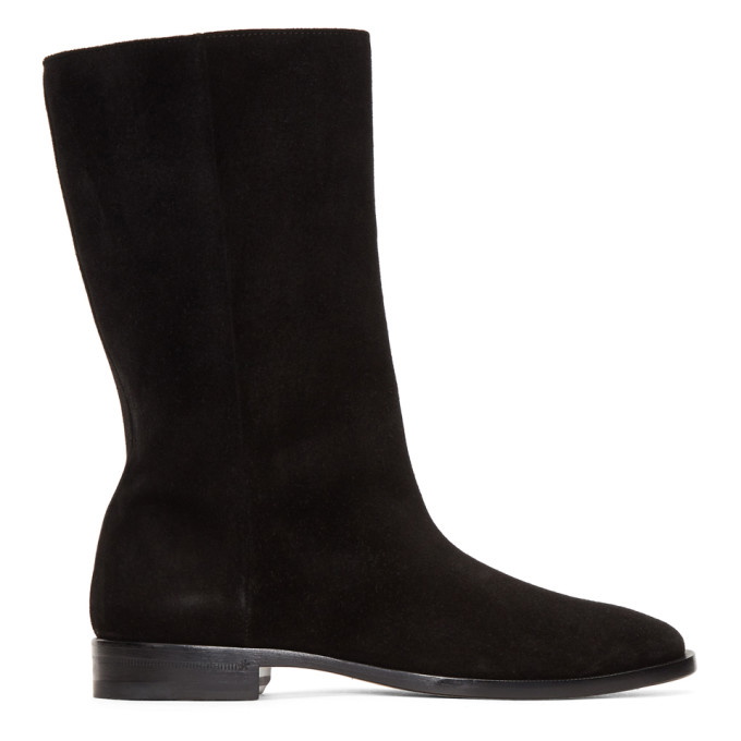 Photo: Saint Laurent Black Suede Matt Tall Boots