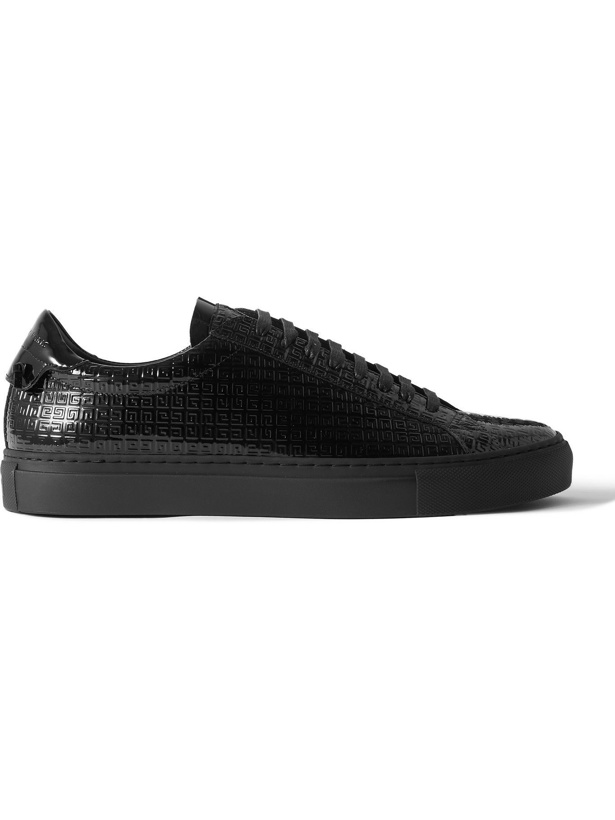 Photo: Givenchy - Urban Street Logo-Embossed Patent-Leather Sneakers - Black