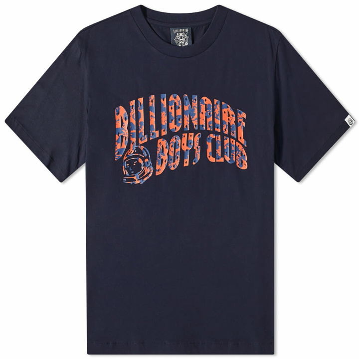 Photo: Billionaire Boys Club Men's Hibiscus Camo Arch Logo T-Shirt in Navy