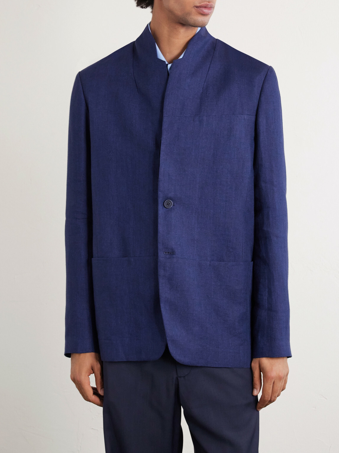 SEASE - Ellen Linen and Cotton-Blend Blazer - Blue