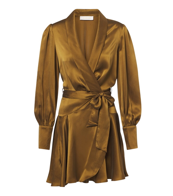 Photo: Zimmermann Silk satin wrap dress