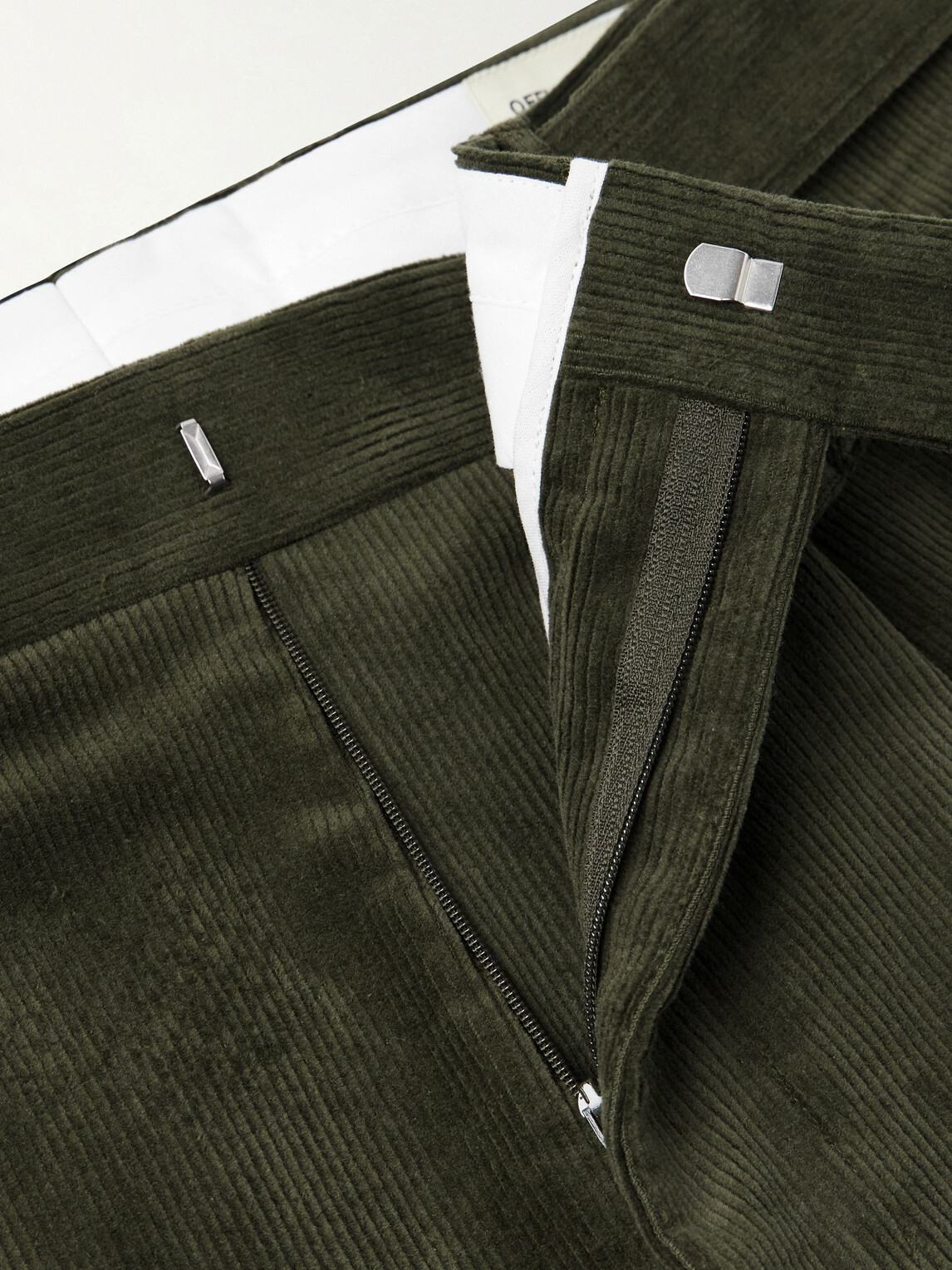 Officine Générale - Hugo Straight-Leg Cotton-Blend Corduroy Trousers - Green