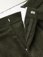 Officine Générale - Hugo Straight-Leg Cotton-Blend Corduroy Trousers - Green