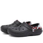 Crocs Classic Lined Camo Clog in Black/Red