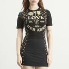Marine Serre Women's Mini Dress in Black/Inverse Tan