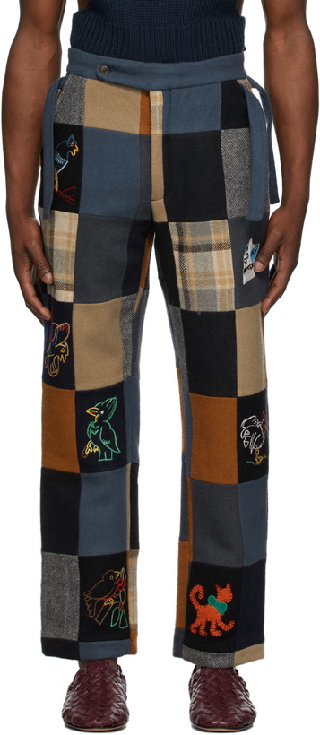 Photo: Bode Multicolor Animal Quilt Trousers