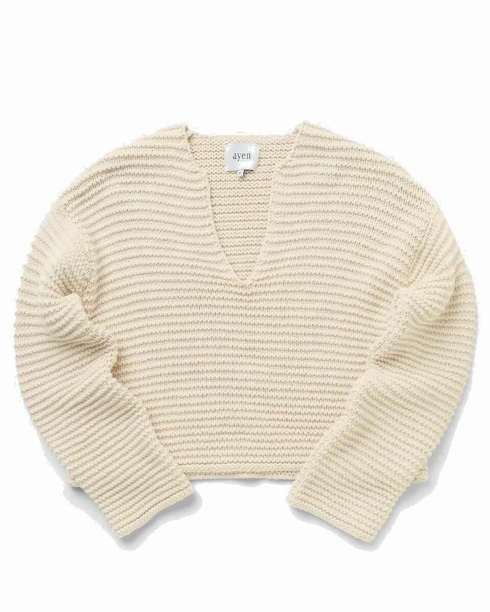 Photo: Ayen Wmns Knit Sweater Beige - Womens - Pullovers