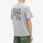 Aries Men's I'm With T-Shirt in Grey Marl