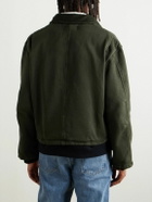 Les Tien - Utility Corduroy-Trimmed Cotton-Jersey Jacket - Green