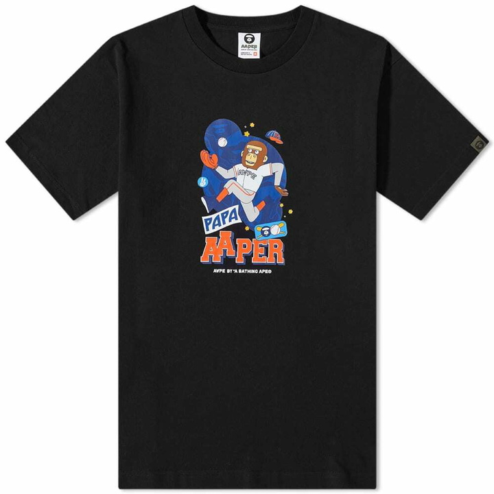 Photo: Men's AAPE x Rob Flowers Papa T-Shirt in Black