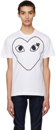 COMME des GARÇONS PLAY White Sketch Heart T-Shirt