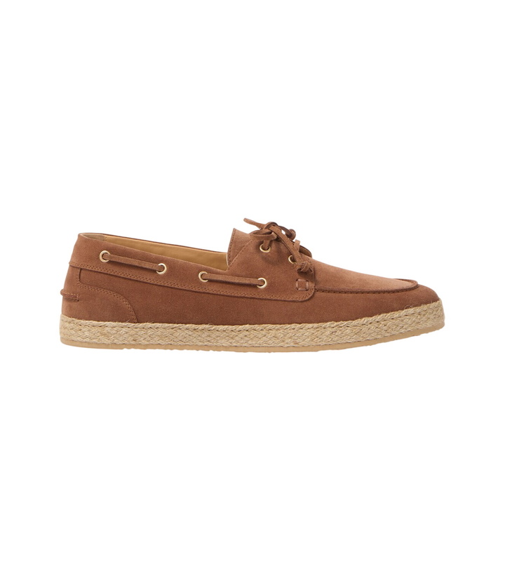 Photo: Brunello Cucinelli Jute-trimmed suede boat shoes