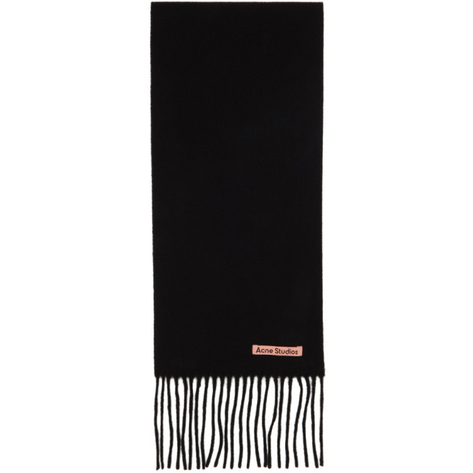 Photo: Acne Studios Black Wool Narrow Scarf