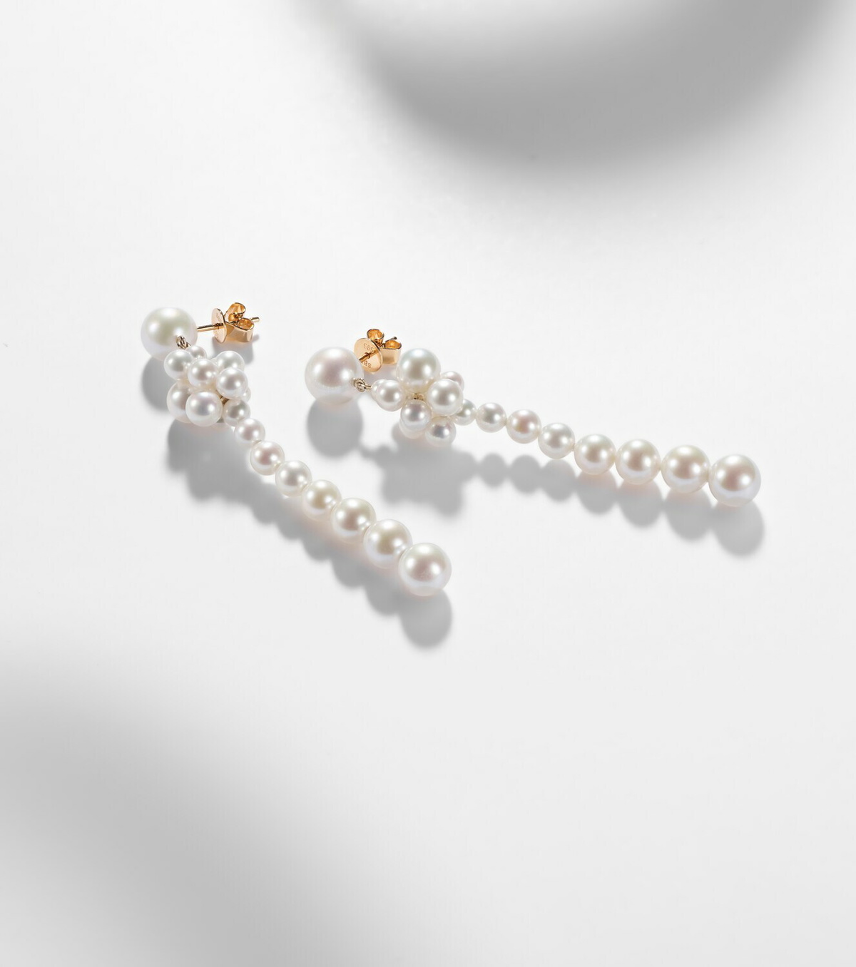 Sophie Bille Brahe Colonna Botticelli 14kt gold drop earrings with pearls