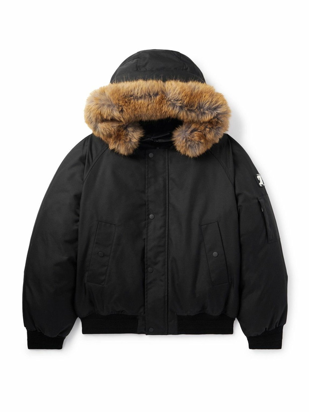Photo: Burberry - Faux Fur-Trimmed Shell Down Hooded Bomber Jacket - Black