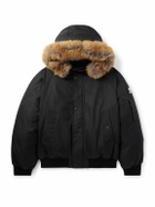 Burberry - Faux Fur-Trimmed Shell Down Hooded Bomber Jacket - Black