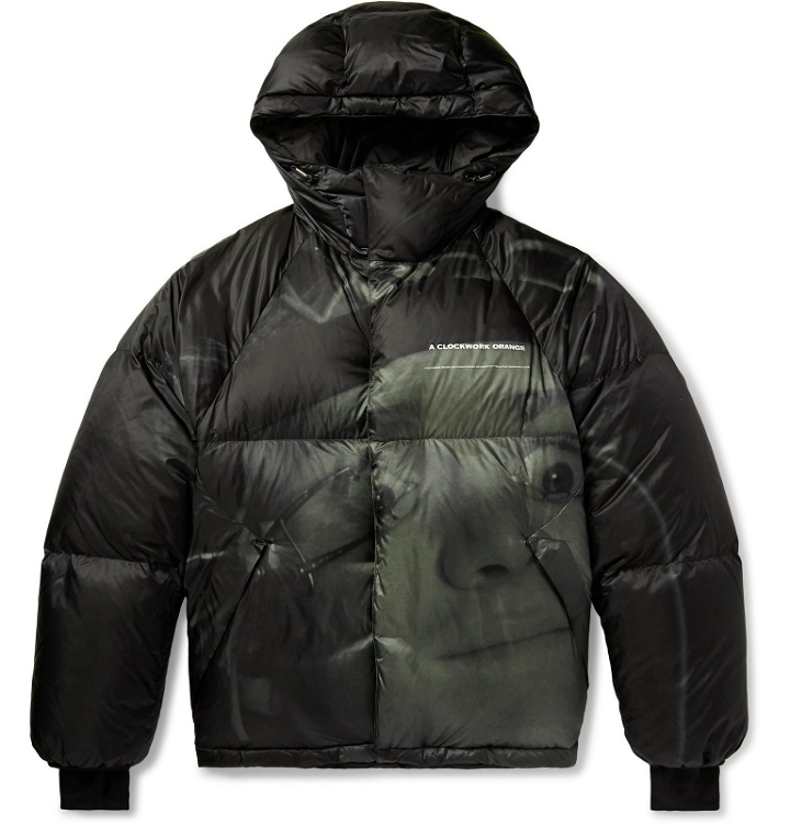 Photo: Undercover - Printed Quilted Shell Hooded Down Jacket - Black