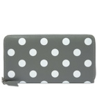 Comme des Garçons Sa0111Pd Dots Printed Leather Zip Wallet in Grey
