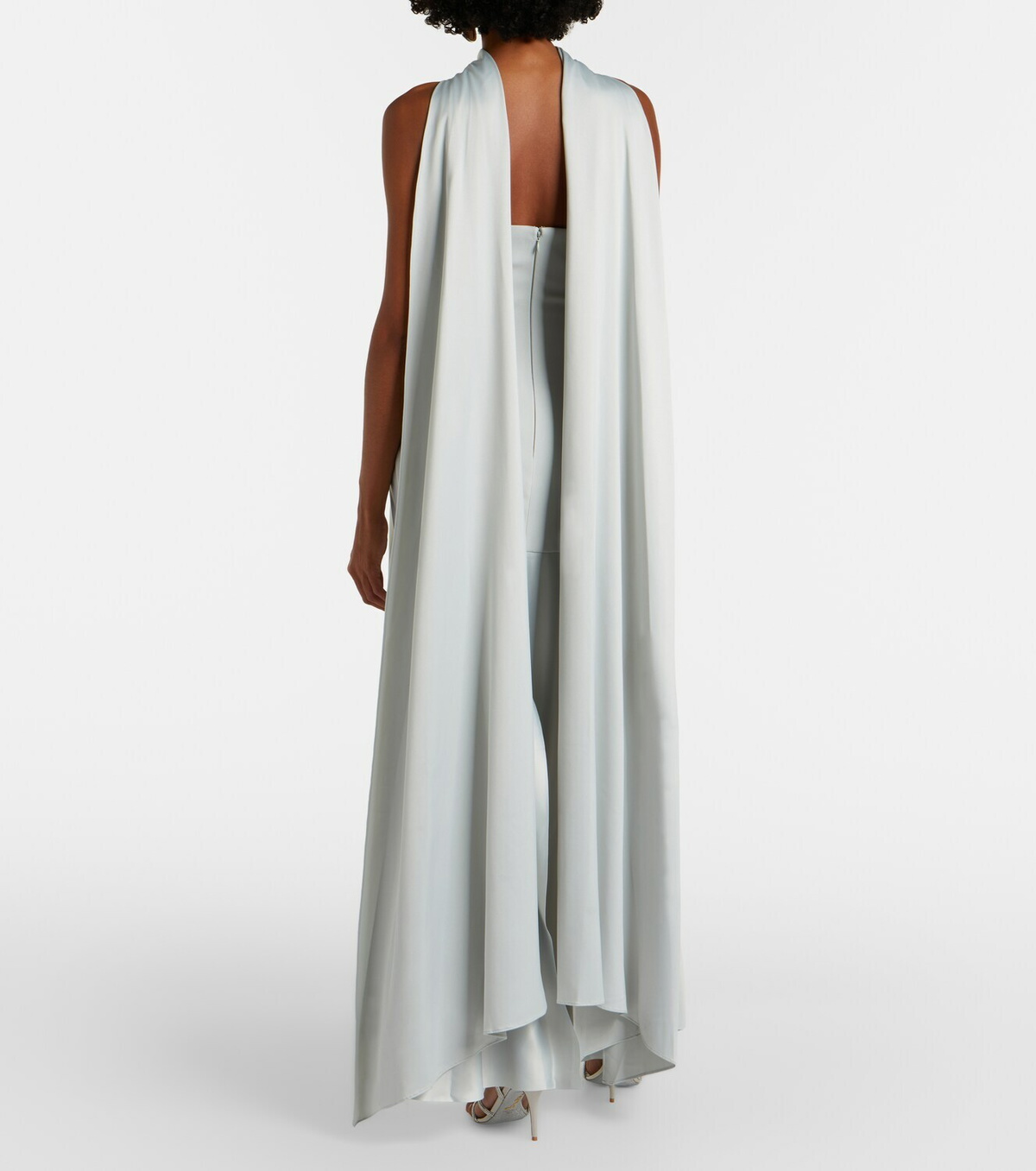 Solace London Cece halterneck crêpe and satin gown