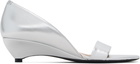 Jil Sander Silver Low-Heel Heeled Sandals