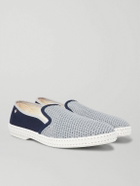 RIVIERAS - Maltese Falcon Cotton-Mesh and Canvas Espadrilles - Blue
