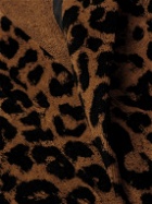TOM FORD - Leopard-Print Cotton-Terry Hooded Robe - Brown