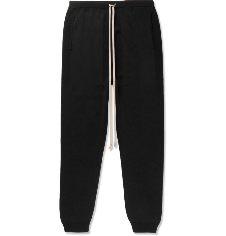 Photo: Rick Owens - Slim-Fit Tapered Knitted Silk Sweatpants - Black