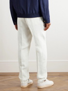 Brunello Cucinelli - Straight-Leg Pleated Linen-Twill Drawstring Trousers - White