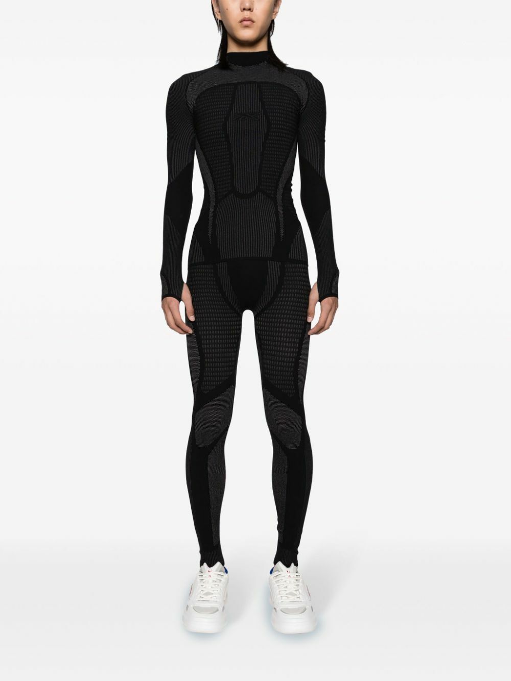 Reebok LTD Black Vector-Appliqué Mesh Top