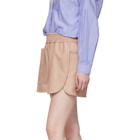 Stella McCartney Pink Faux-Leather Gathered Shorts