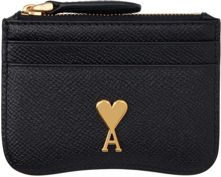Photo: AMI Paris Black Paris Paris Zipped Ami de Cœur Card Holder