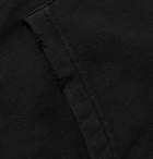 Raf Simons - Distressed Printed Fleece-Back Cotton-Jersey Hoodie - Black