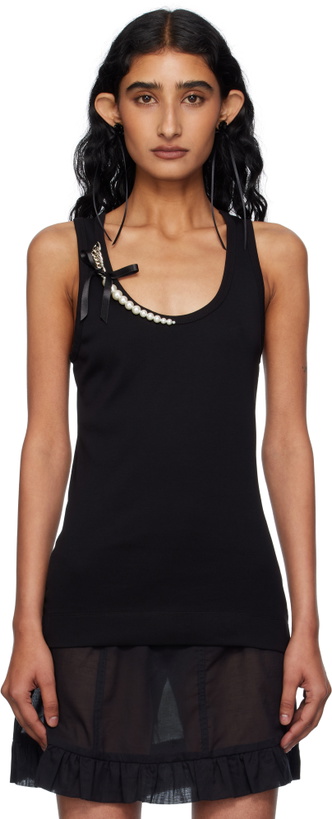 Photo: Simone Rocha Black Pearl Chain Tank Top