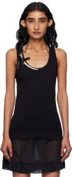 Simone Rocha Black Pearl Chain Tank Top