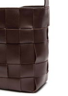 ST. Agni Woven Mini Leather Tote - Chocolate - One Size