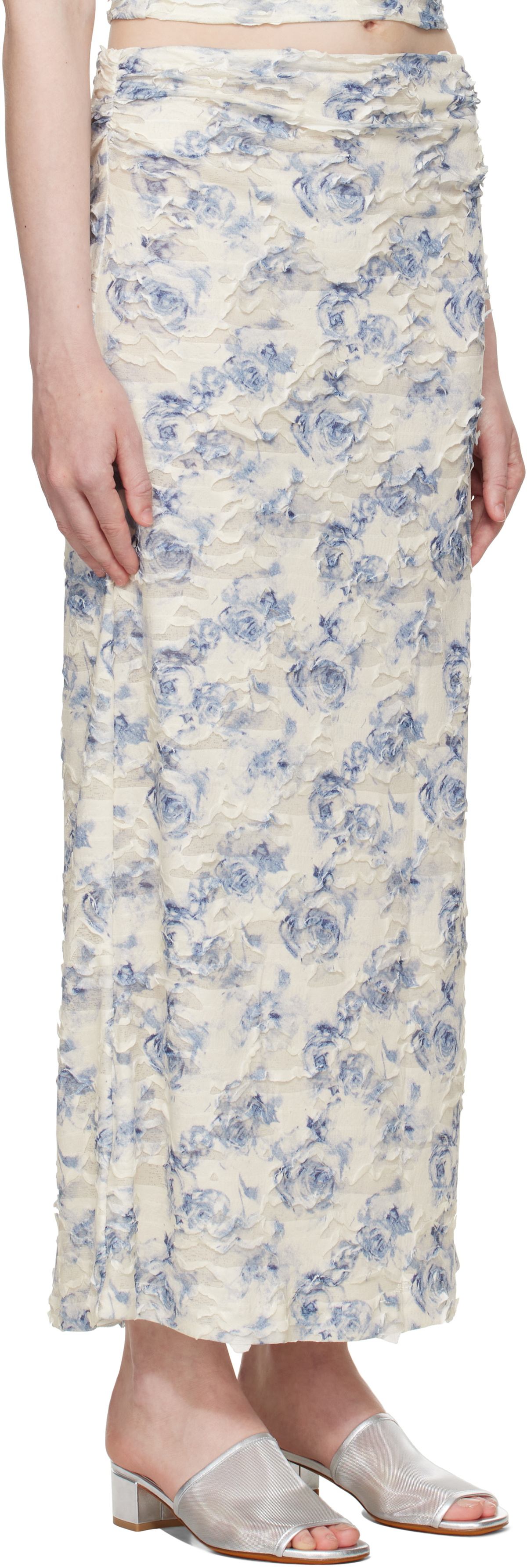 BEC + BRIDGE Off-White & Blue Riva Maxi Skirt