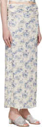 BEC + BRIDGE Off-White & Blue Riva Maxi Skirt