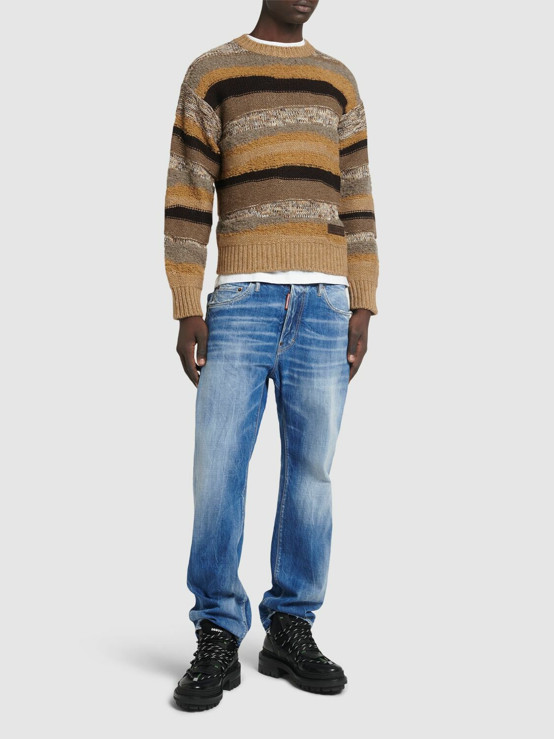 DSQUARED2 Striped Crewneck Sweater Dsquared2 DSQUARED2 Striped Crewneck Sweater Dsquared2