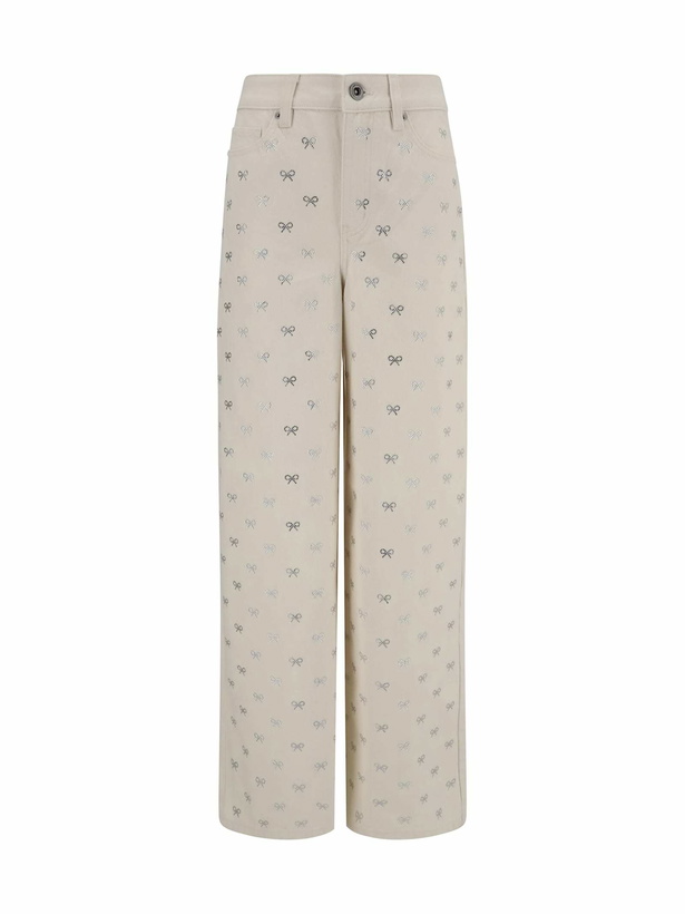 Photo: self-portrait Diamante Bow Jeans